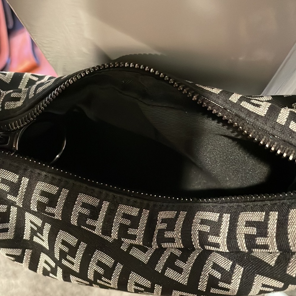 Fendi bag shoulder bag back and gray 12” tall purse shoulder bag - Picture 7 of 7